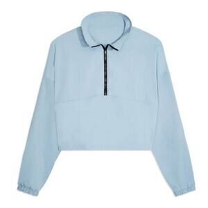 WeWoreWhat Cropped Nylon Quarter Zip Jacket in Blue - S